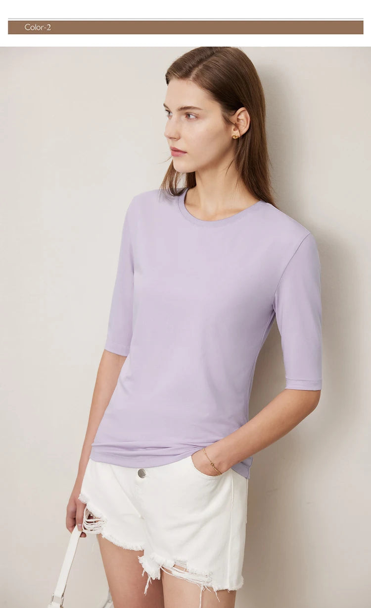 Damen T-Shirts aus neuer Baumwolle mit halben Ärmeln für das Büro