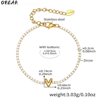 Damen-Armband mit Initialen-Buchstabe