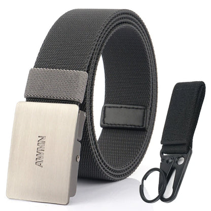 VATLY Silber Stretch-Gürtel Herren 3,8 cm mit Schnellverschluss 105–125 cm