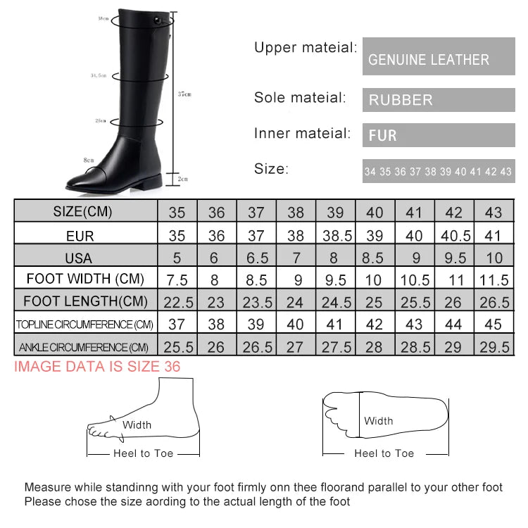AIYUQI Women Long Boots 2025 New Genuine Leather Short Velvet Women Roman Boots Low Heel Large Size Riding Boots Women