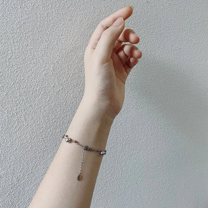 Damen-Armband mit Glasperle aus Titanstahl