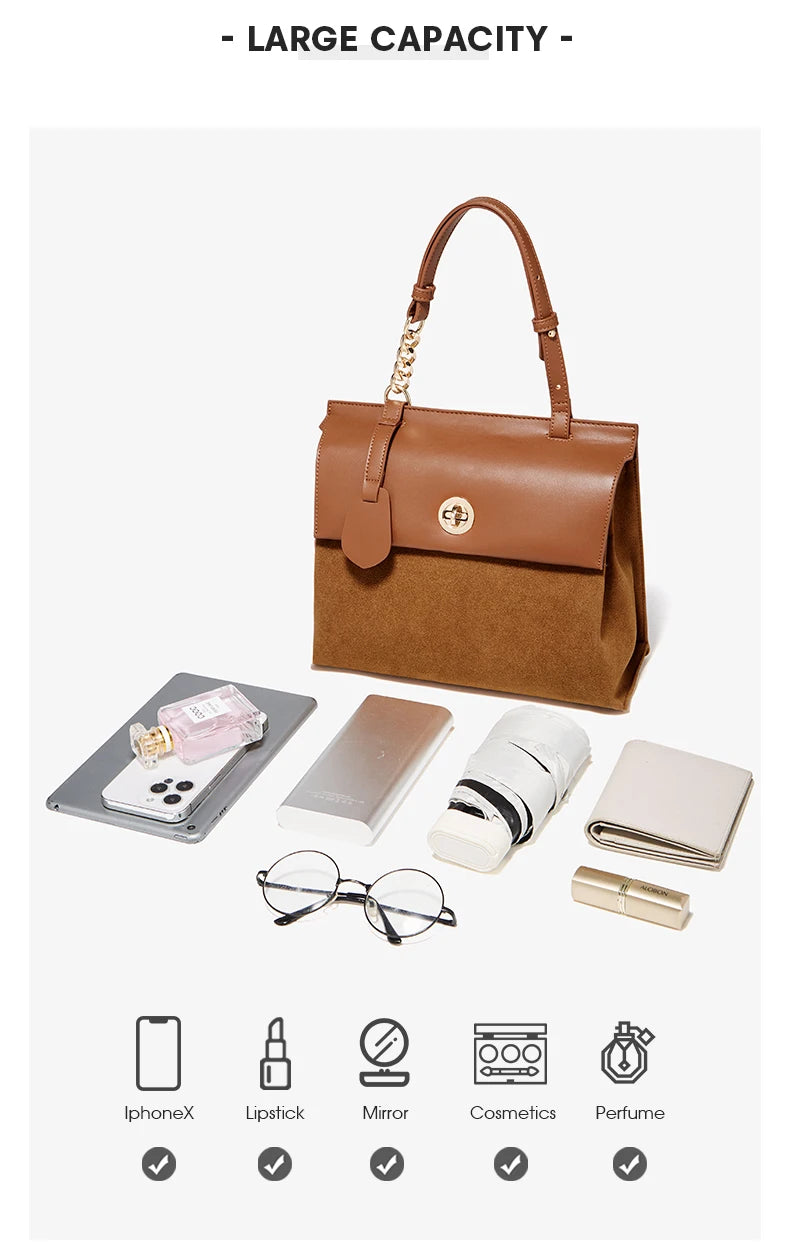 Damen Handtasche aus PU Leder im Minimalis Retro-Stil