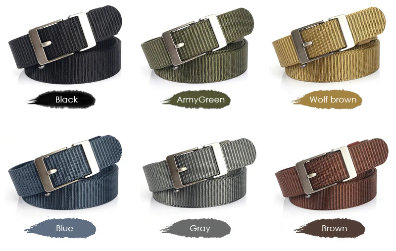 Herren-Gürtel aus Nylon 3,4 cm Breite mit Automatikverschluss für Outdoor-Wandern