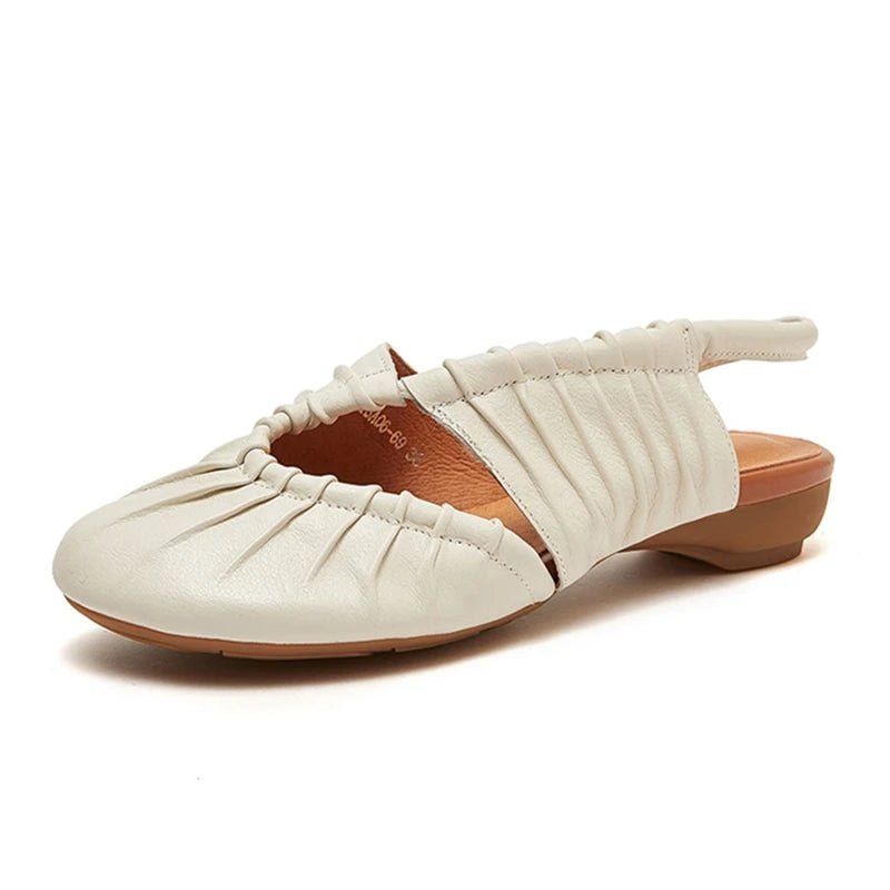 AIYUQI 2025, neue stil geschlossene zehen frauen sandalen Plissee nicht-slip Römischen sandalen für frauen Große größe sommer strand weibliche schuhe