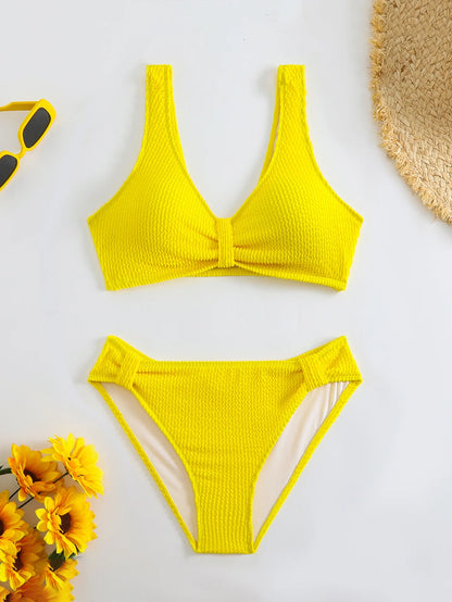 Braunes Bikini-Set mit Push-up-Effekt – verführerische Bademode für Strand und Pool
