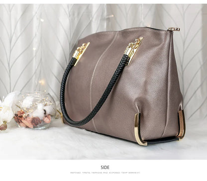 Damen Handtasche aus Rindsleder – Elegante Schultertasche mit Reißverschluss und großem Stauraum