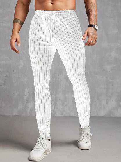 Neue Herren-Freizeithose mit gestreiften Taschen für Frühling und Sommer