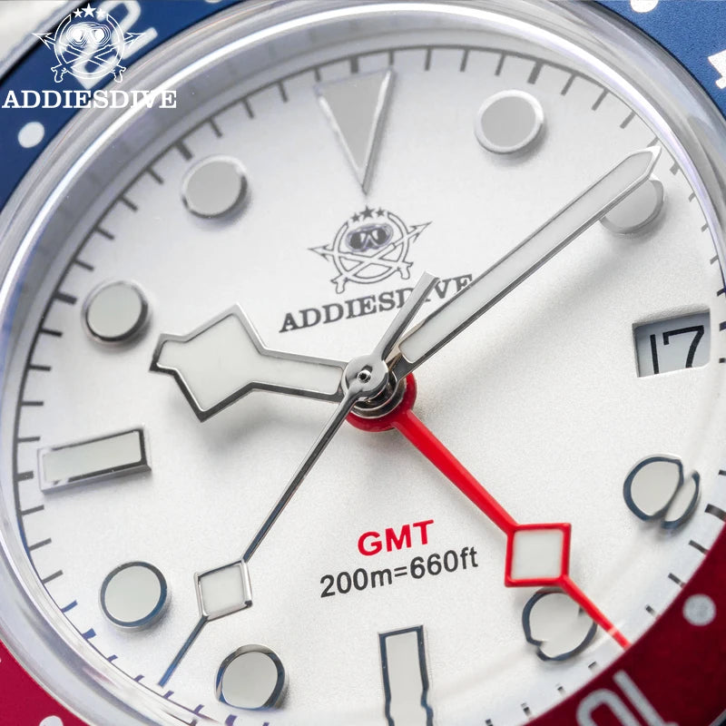 Herren-GMT-Quarzuhr mit Bubble-Glas und Nylon-Armband