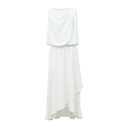 Ärmellos Elegantes Damenkleid Mit Rüschen Für Büro