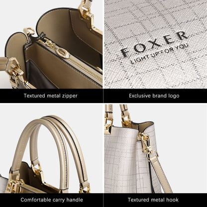 Damen Schultertasche aus Leder im Saffiano Luxusdesign Große Kapazität für Arbeit