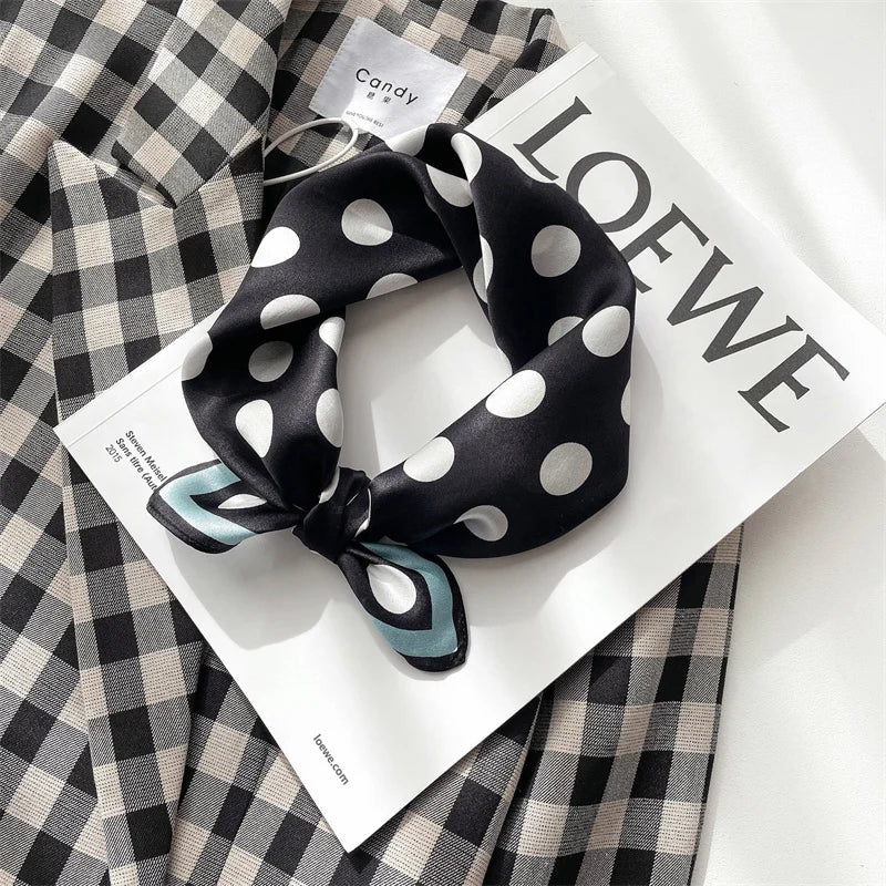 Damen Seidenschal klein Krawatte Haarband Bandana Foulard Kopftuch bedruckt B