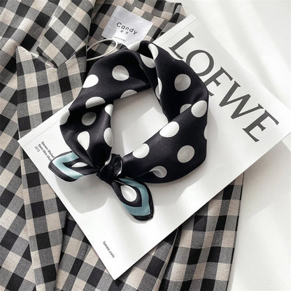 Damen Seidenschal klein Krawatte Haarband Bandana Foulard Kopftuch bedruckt B