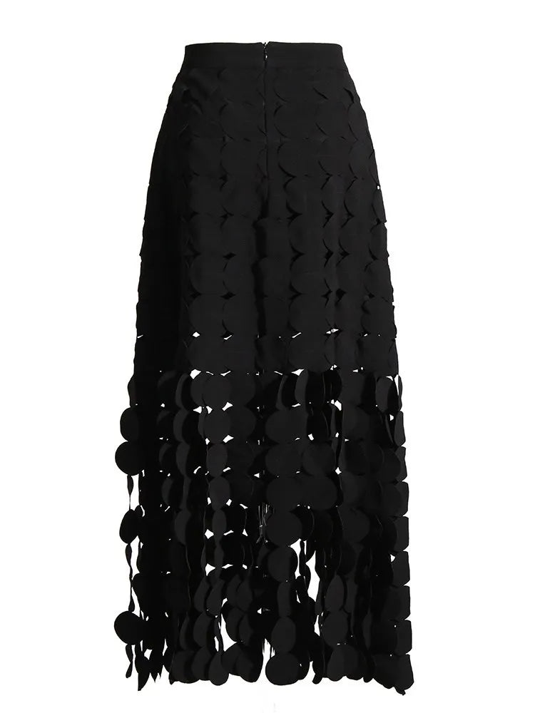 Elegantes Damen-Kleid mit Diamantmuster, Reverskragen und langen Ärmeln – figurbetontes Patchwork-Design mit doppelreihiger Knopfleiste.
