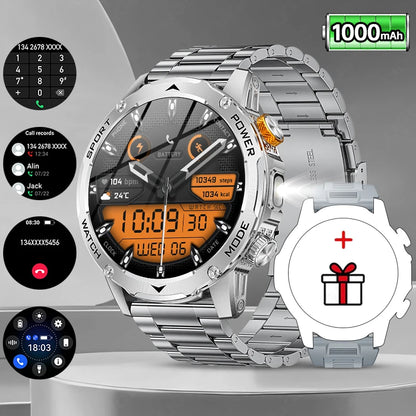 Herren Smartwatch mit Bluetooth Anruf und wasserdichtem Design für Outdoor Fitness
