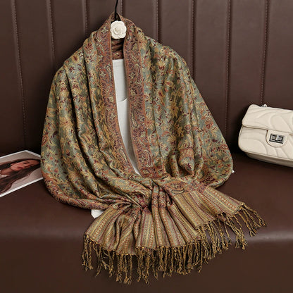 Damen Winterschal Kaschmir Pashmina Luxus Druck warm Stolen Foulard Baumwolle