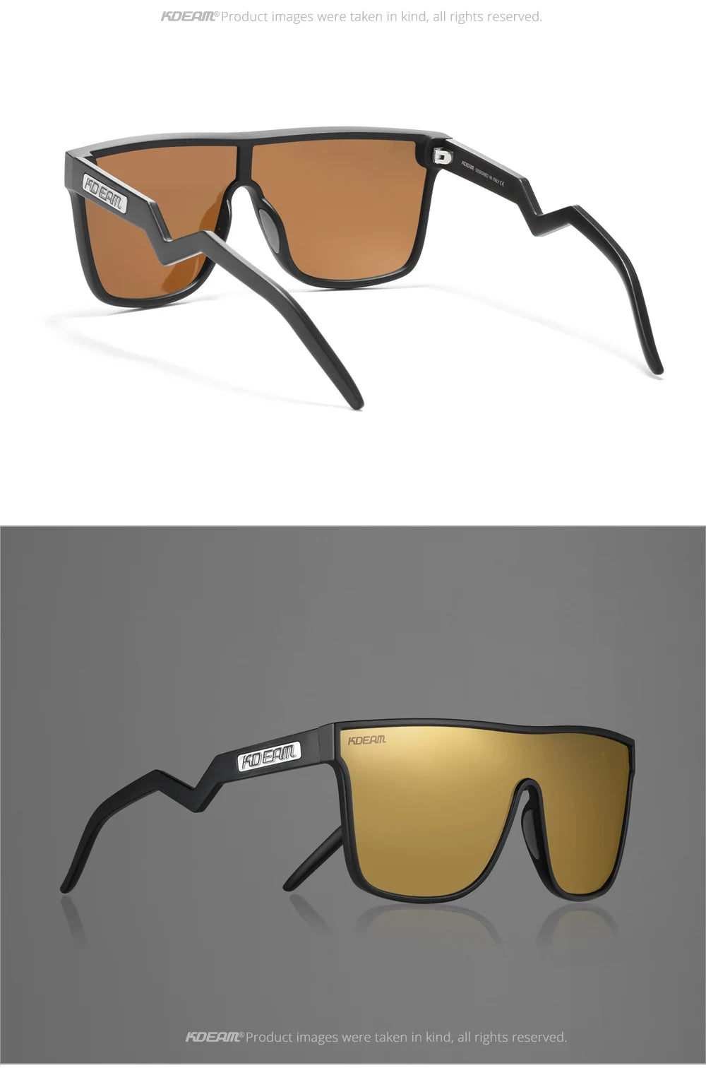 Sonnenbrille Einteiler übergroß polarisiert gebogene Gläser Herren