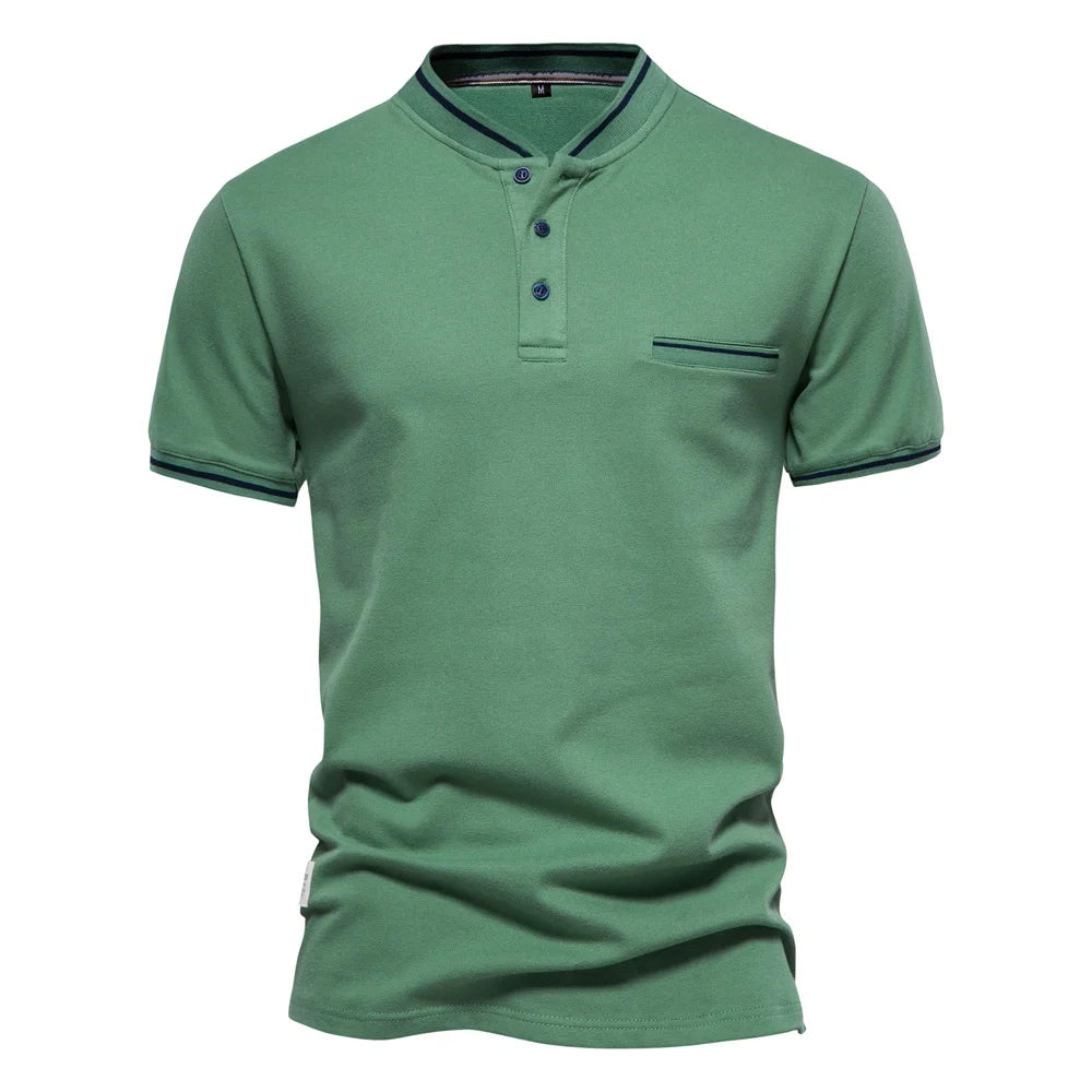 Premium Herren Poloshirt Aus Baumwolle Mit Kontrastakzent
