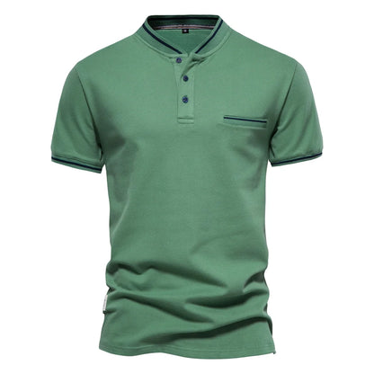 Premium Herren Poloshirt Aus Baumwolle Mit Kontrastakzent