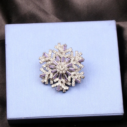 Brosche Schneeflocke Weihnachten Kristall Strass Schalschnalle Unisex