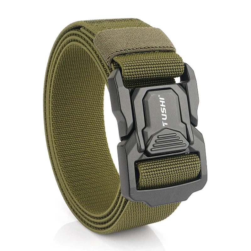 Herren-Elastischer Outdoor-Gürtel aus Aluminiumlegierung mit Schnellverschluss für Trekking