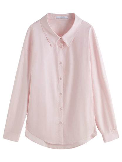 Einfaches Damen-T-Shirt mit Rundhalsausschnitt und sommerlichem Print in Rosa – Kurzarmshirt für Frauen