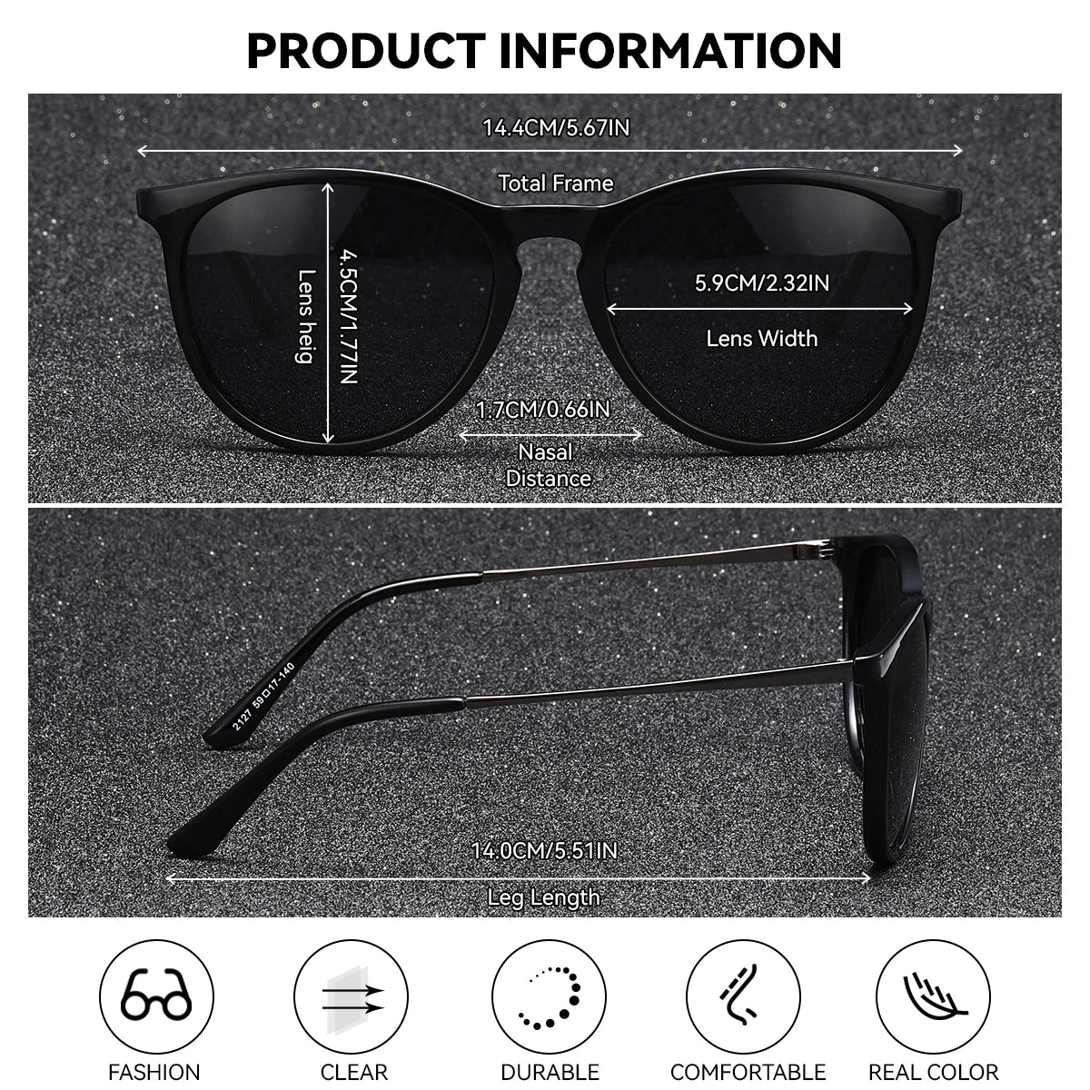 Damen-Sonnenbrille oval Leopard PC Farbverlauf UV400 polarisiert