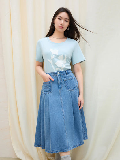 Damen-Colorblock-T-Shirt in Übergröße mit kurzen Ärmeln und figurformendem Design – sportlich und retro für den Alltag