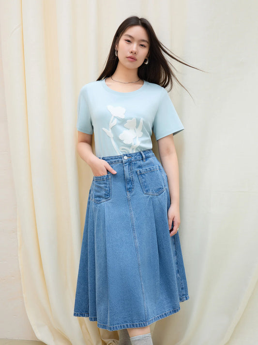 Damen-Colorblock-T-Shirt in Übergröße mit kurzen Ärmeln und figurformendem Design – sportlich und retro für den Alltag