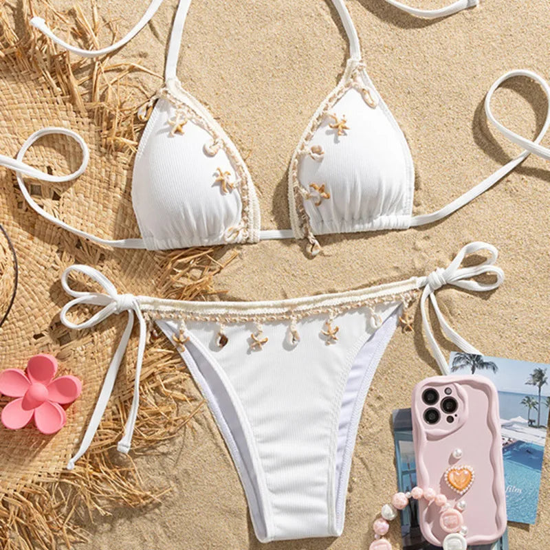 Dreiteiliges Damen-Bikini-Set im brasilianischen Stil – ideal für Strand und Pool