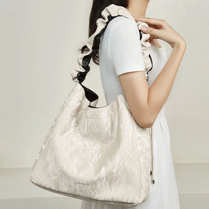 Damen Schultertasche aus Synthetischem Leder Casual Tote Große Kapazität