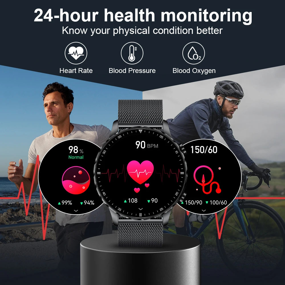 Männer Smartwatch mit Bluetooth Anruf und IP68 wasserdichtem Fitness Tracker