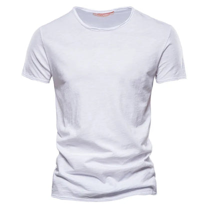 Herren-T-Shirt, kurzarm, Rundhalsausschnitt, weiß, Slim Fit, einfarbig