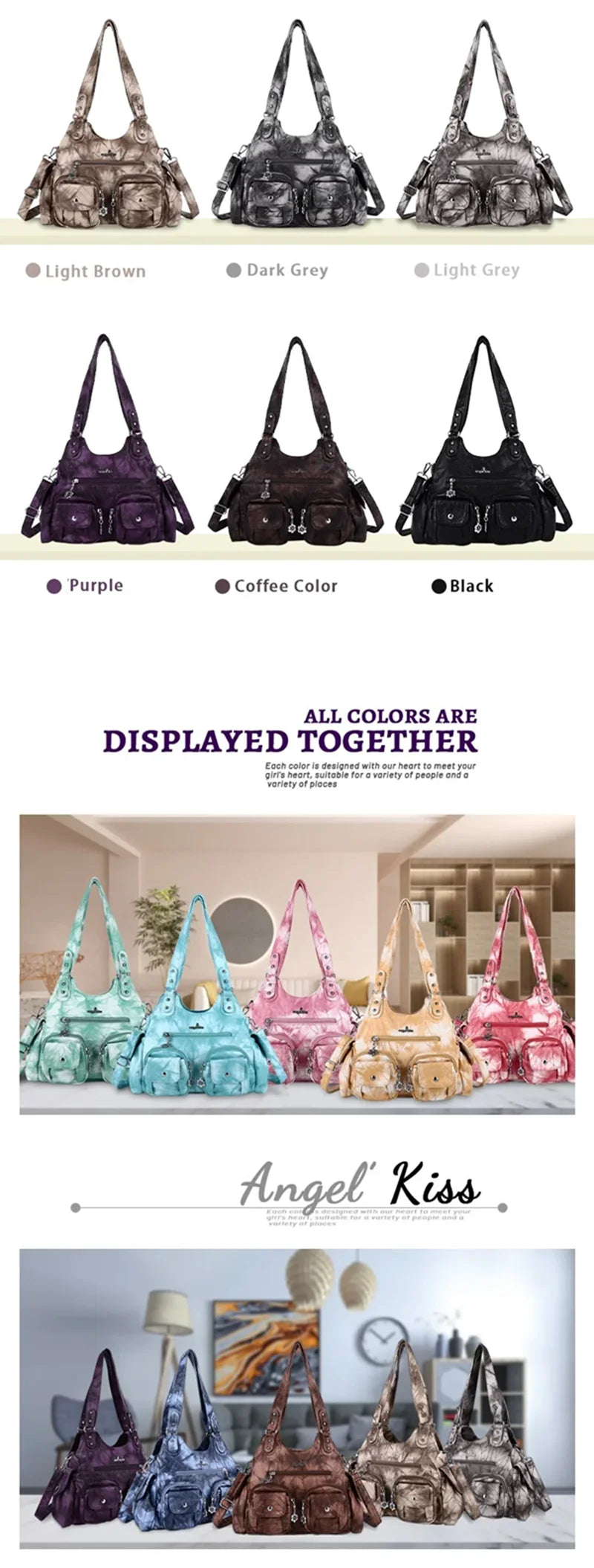 Damen-Handtasche Mit Viel Stauraum Und Mehrfachfächern Aus PU-Leder Für Alltag Und Freizeit