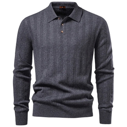 Herren Strickpoloshirt Aus Kunstkaschmir Komfort Elegant