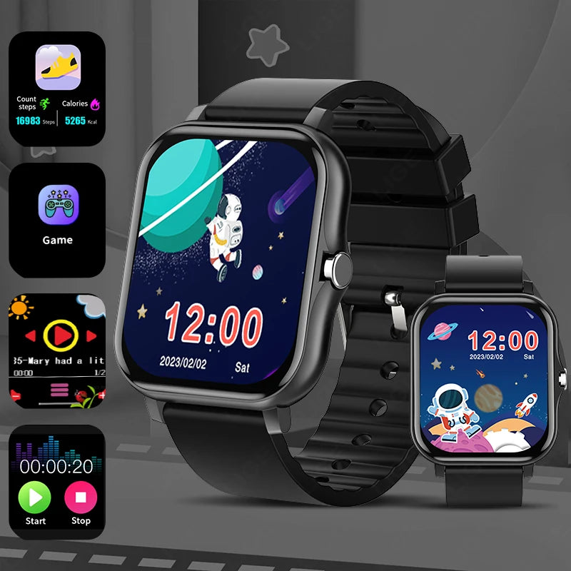 LIGE Kinder-Smartwatch für Mädchen und Jungen, Smartwatch im Alter von 3–12 Jahren, Lernspiel für Kinder, Tonaufzeichnung, Audio-Märchenbuch, Kinderuhr
