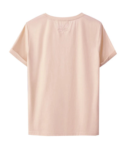 Damen Top im minimalistischen Stil aus einfarbiger mercerisierter Baumwolle