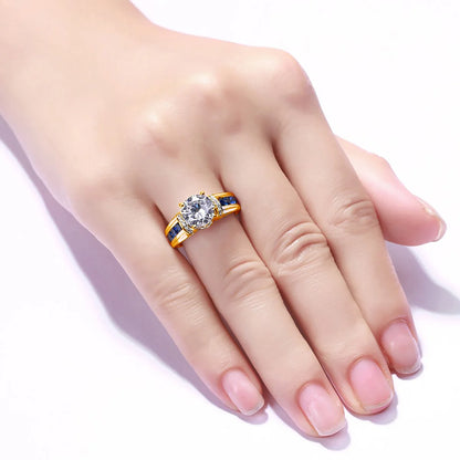 Damen-Ring Moissanit D-Farbton VVS1 2 Ct Sterlingsilber 925 Schmuckqualität Premium