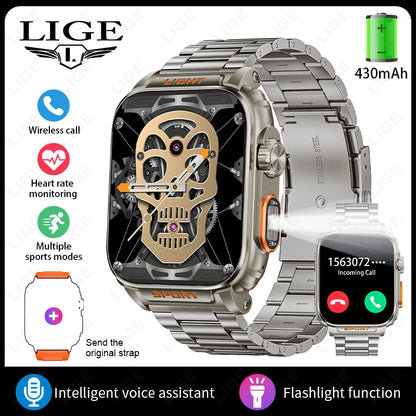 LIGE Neue 1,91 Zoll HD Smart Uhr Bluetooth Anruf 430 Mah Große Batterie Sport Fitness Tracker Smartwatch Band Für Huawei Xiaomi
