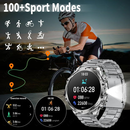 Herren Outdoor Smartwatch mit 1,9 Zoll Display und wasserdichter Funktion