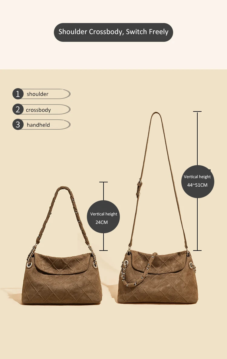 Damen Schultertasche mit großem Fassungsvermögen im Retro-Look