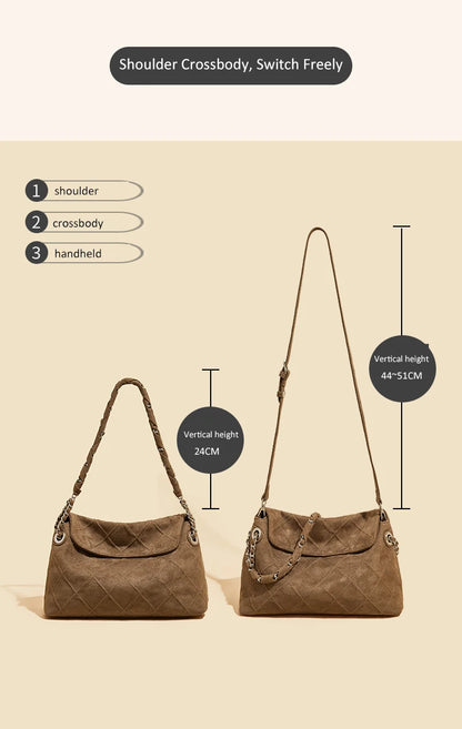 Damen Schultertasche mit großem Fassungsvermögen im Retro-Look