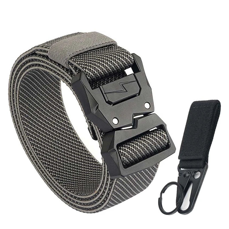 Herren-Gürtel Elastisch Mit Schnellverschluss Metall-Schnalle Verstellbar 110-140 cm