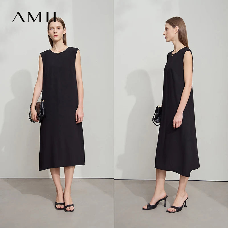 Elegantes Ärmelloses Bürokleid Für Damen Aus Chiffon