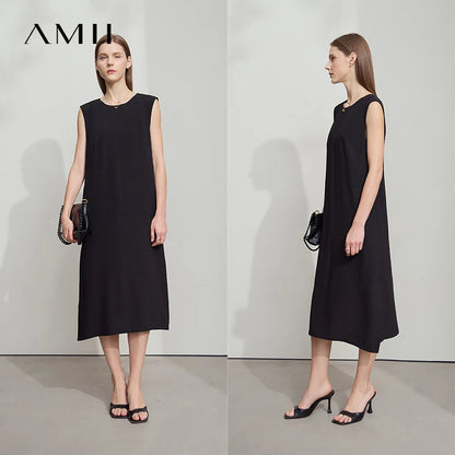 Elegantes Ärmelloses Bürokleid Für Damen Aus Chiffon
