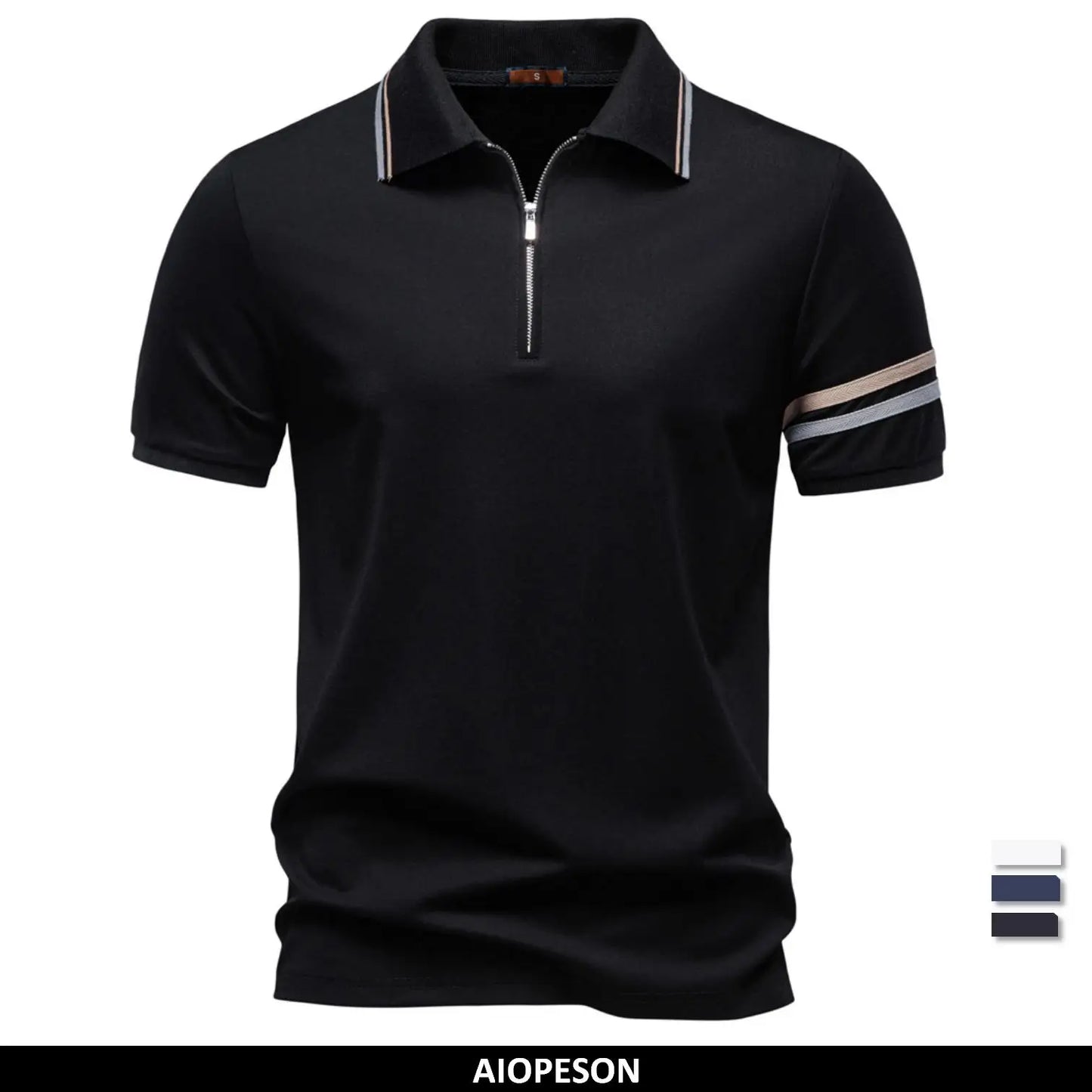 Leichtes Herren Poloshirt Mit Halbzipp Premium Komfort Atmungsaktiv