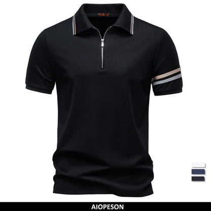Leichtes Herren Poloshirt Mit Halbzipp Premium Komfort Atmungsaktiv