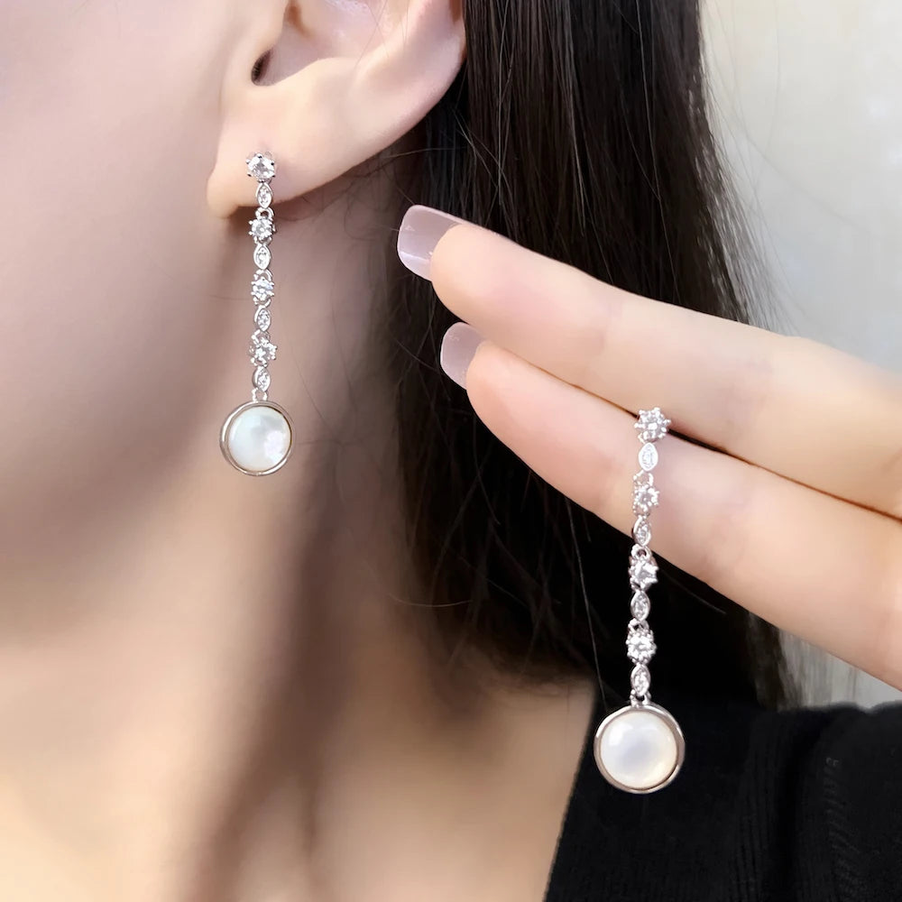 Damen-Tropfenohrringe schwarzer Stern Karma Bohemia aus Sterlingsilber