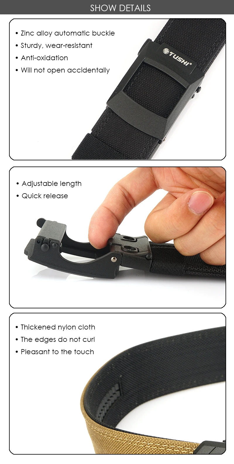 Unisex-Taktisch-Gürtel aus Nylon mit Metall-Schnellverschluss für Outdoor und Alltag