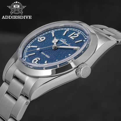Herren-Quarzuhr 36 mm mit Bubble-Glas in Sommerfarben