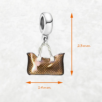 Damen-Charm-Anhänger Tasche Frühling trendig Club aus Sterlingsilber